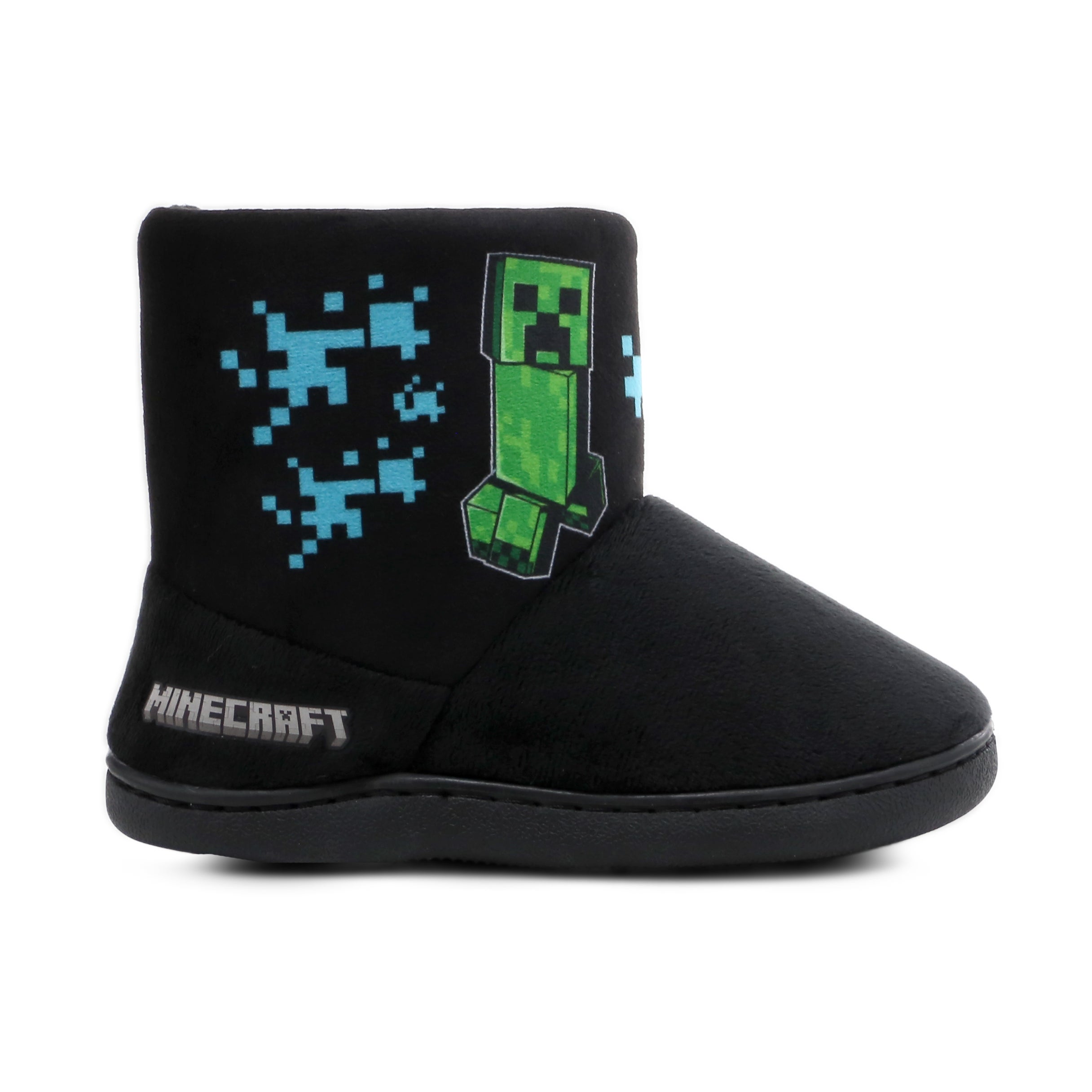 Minecraft Kids Slipper Boots in Black Number One Shoes Australia